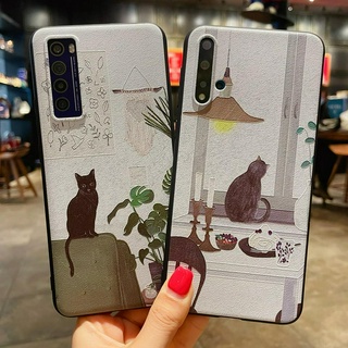 เคส Vivo Y21 V21 Y72 5G Y20 Y12s Y20s Y20sG Y30i V20 V17 X50 Pro Y17 Y12 Y15 Y50 Y30 Y95 Y93 Y91i V9 Y85 Y19 S1 V15 Pro Case Soft TPU Black Cat Cute Cover