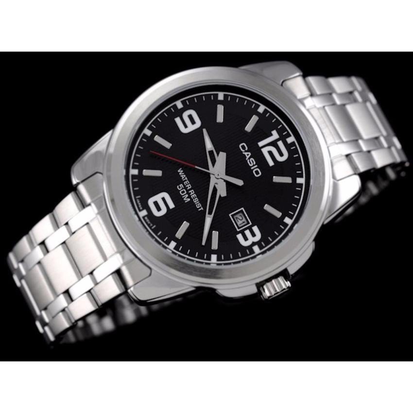 CASIO STANDARD นาฬิกาผู้ชาย สายสแตนเลส หน้าปัดสีดำ รุ่น MTP-1314D-1AV - มั่นใจ ของแท้ 100% รับประกันศูนย์ CMG 1 ปีเต็ม e
