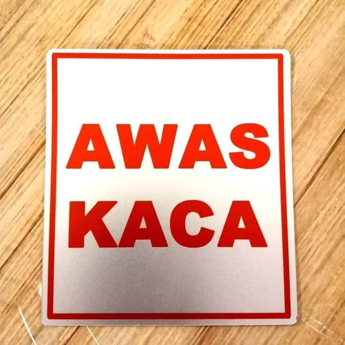 K3 SIGN LABEL ป้ายความปลอดภัย BEWARE OF GLASS ขนาด 8X9CM