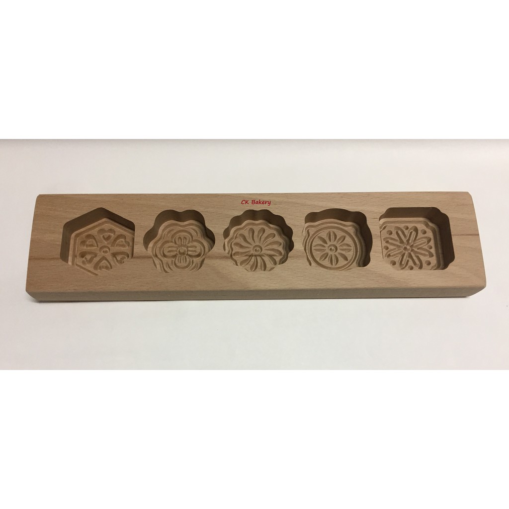 5 หลุมดอกไม้ไม้ ang ku kuih บิสกิตช็อกโกแลต mould / 木质拼装 แม่พิมพ์ แม่พิมพ์ แม่พิมพ์ เมล็ดข้าว home