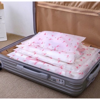 ZB-0006/ShopAt.Two/พร้อมส่ง กระเป๋าถุงซิป กระเป๋าใส่ของจัดระเบียบ ถุงซิปพลาสติกพิมพ์ลาย