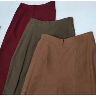 ุกางเกงเนื้อผ้าลินินผ้าอย่างดี ซิปข้างสม็อคหลัง สวยดีไซน์เก๋ ดูดี มีS-XL