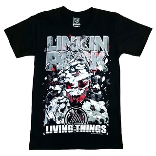 เสื้อยืดอินเทรนด์ผู้ชายอินเทรนด์ผู้หญิงเสื้อยืดผ้าฝ้าย 12R125 ลาย NTS LINKIN PARK ROCK BAND LIVING THINGS ALBUM COVER CO