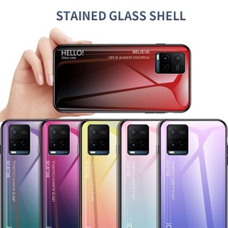 Yjd เคสโทรศัพท์มือถือแบบกระจกไล่โทนสีสําหรับ Vivo Y21 Y33S Y20 Y20I Y72 Iqoo Neo Z3 Y51 Z5 Y7S