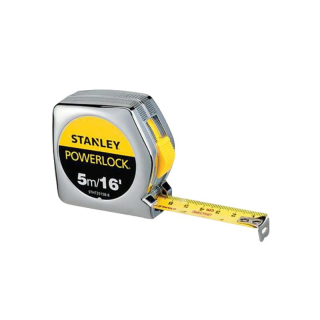 STANLEY ตลับเมตร รุ่น POWERLOCK 33-158 ขนาด 5 เมตร สีเงิน #โฮมเมก้ามาร์ท