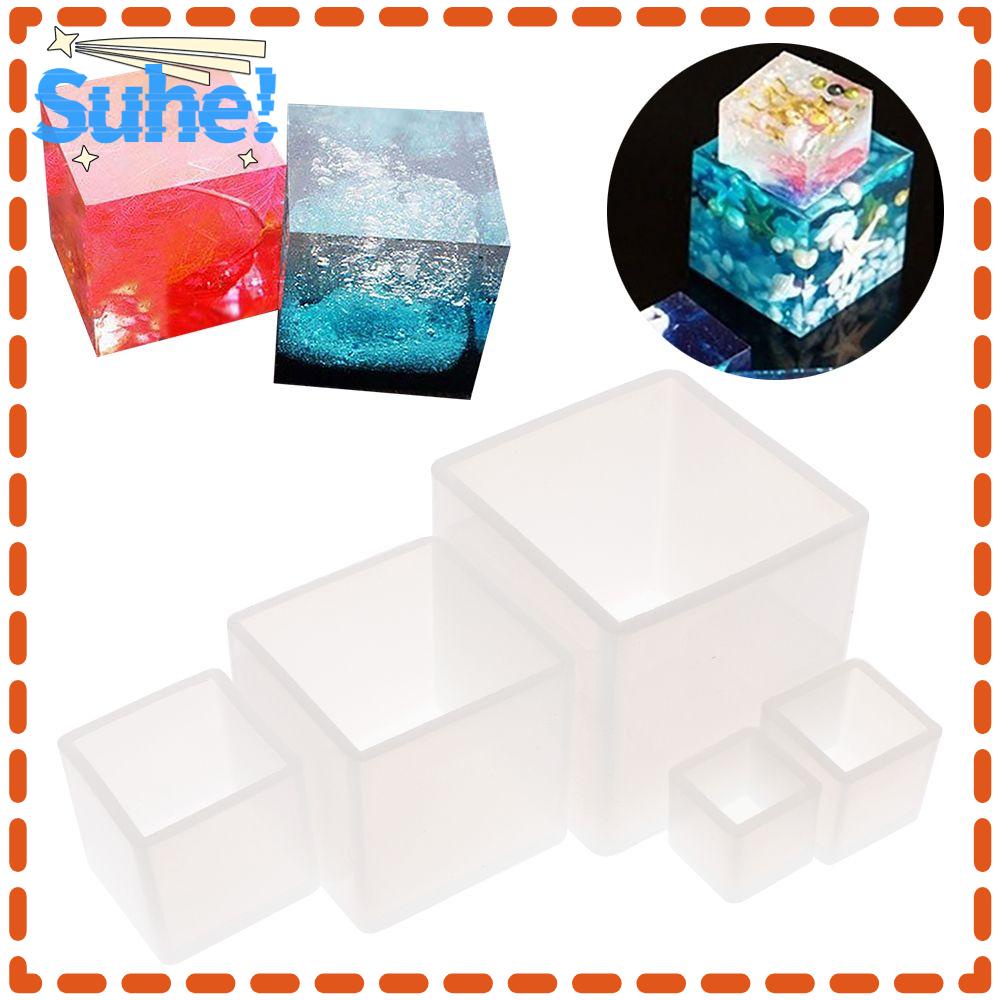 Transparent Square Cube Silicone Mould Crystal UV Epoxy Resin  DIY Craft Jewelry Making Tools