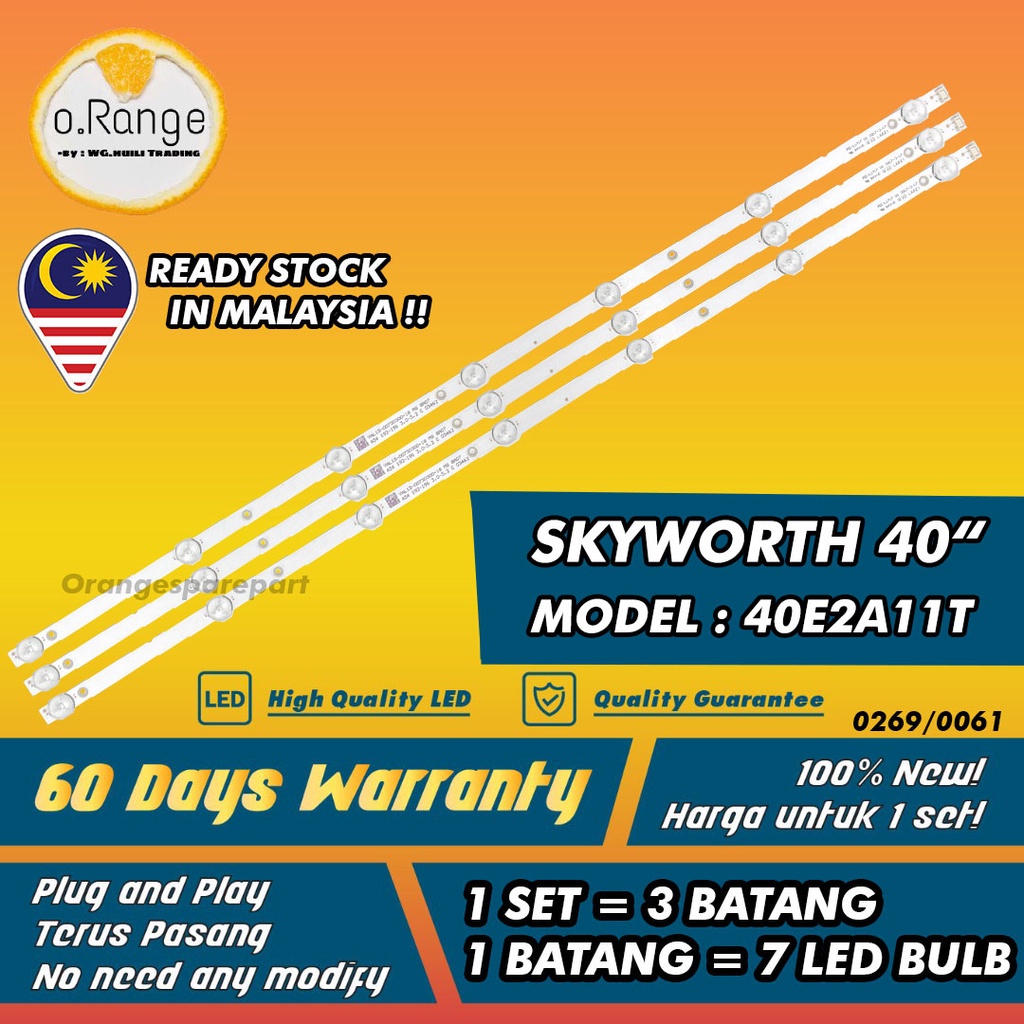 BACKLIGHT(TV 40E2A11T LIGHT) SKYWORTH" SKYWORTH 40 INCH LED TV Mla9 " BACKLIGHT( LIGHT)