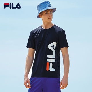 [S-5XL] Fila Fila เสื้อยืดแขนสั้นลําลอง ระบายอากาศ พิมพ์ลายโลโก้ 2022 แฟชั่นสําหรับผู้ชาย