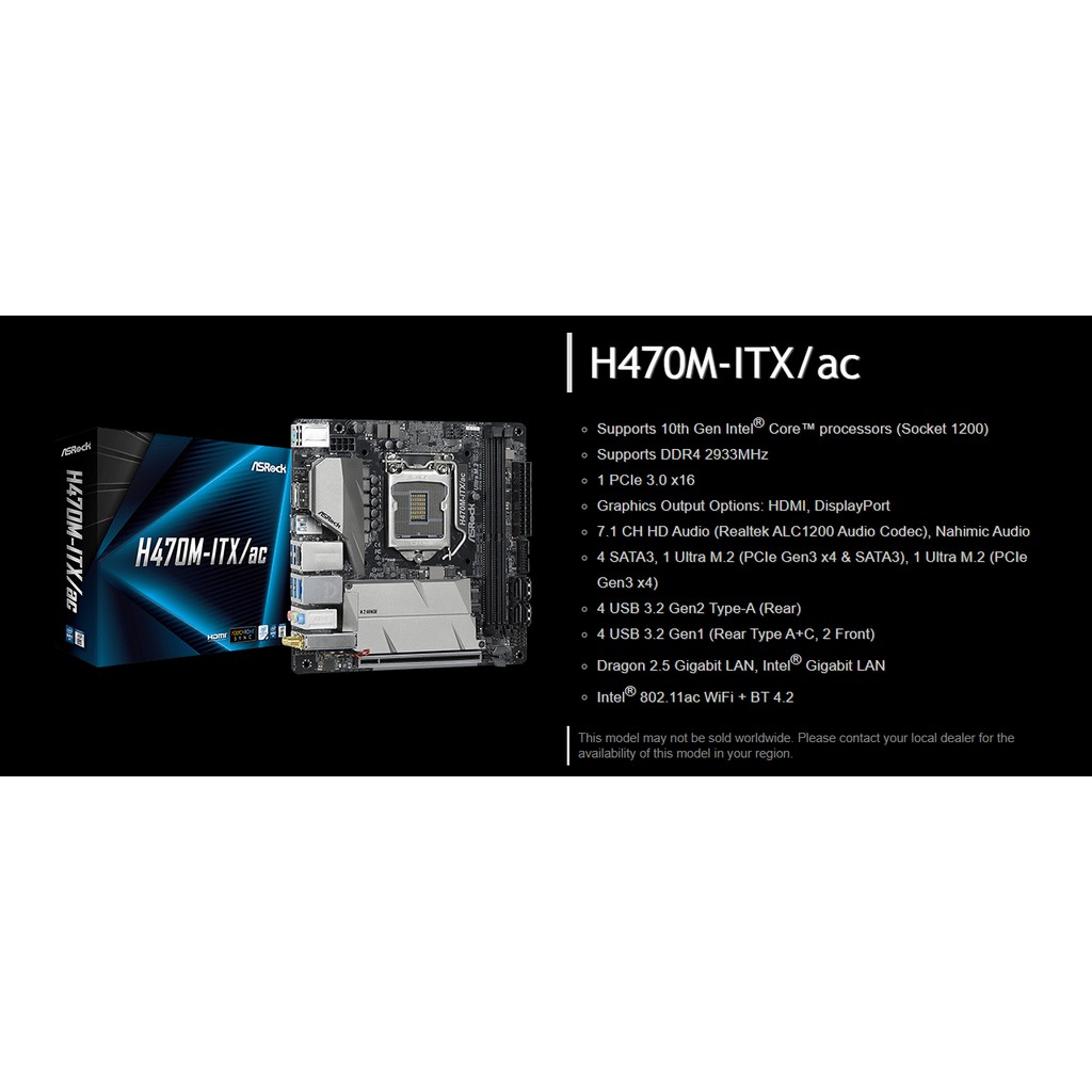 ASROCK H470M ITX/AC (มือสอง) ประกันถึง10/23