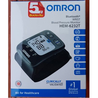 Omron เครื่องวัดความดัน ข้อมือ รุ่น HEM-6232t (รุ่นใหม่ เชื่อมต่อผ่านแอพได้)ของแท้ รับประกันศูนย์ 5 ปี