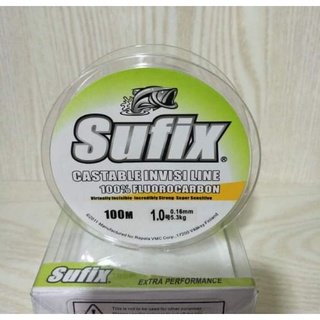 สายเบ็ดตกปลา Sufix castable invisi line 100% flurocabon