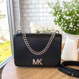 Michael Kors Mott Large 30s8soxl7l Black Leather Cross Body Bag งาน shop มีถุงผ้า