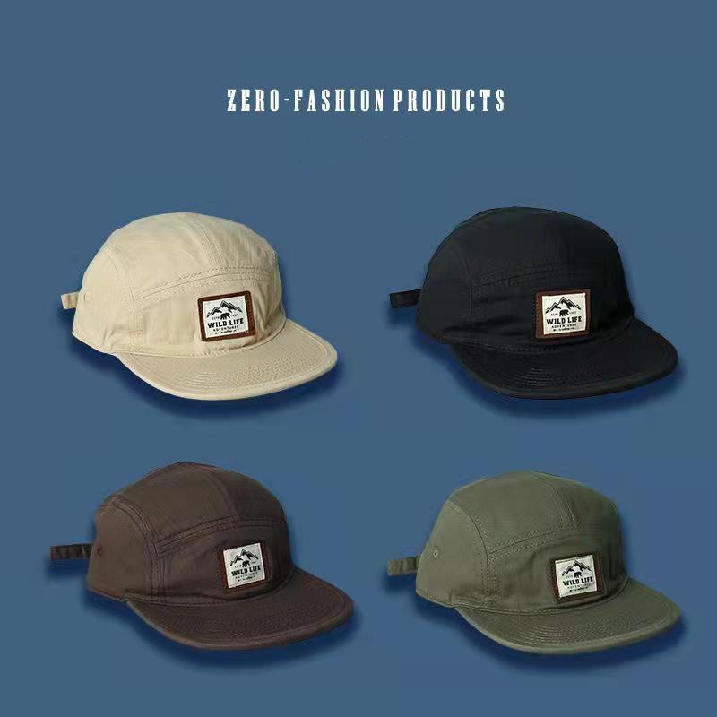 Cotton หมวกวินเทจ  WILD LIFE Five-panel hat /5-panel hat /snapback cap หมวกผู้หญิง /5 Panel หมวกแก๊ป