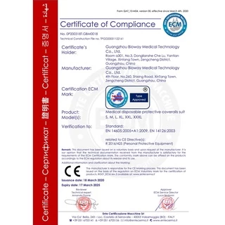 ของแท้! พร้อมส่ง ชุด PPE GBM-02 ป้องกันเชื้อโรค และสารเคมี