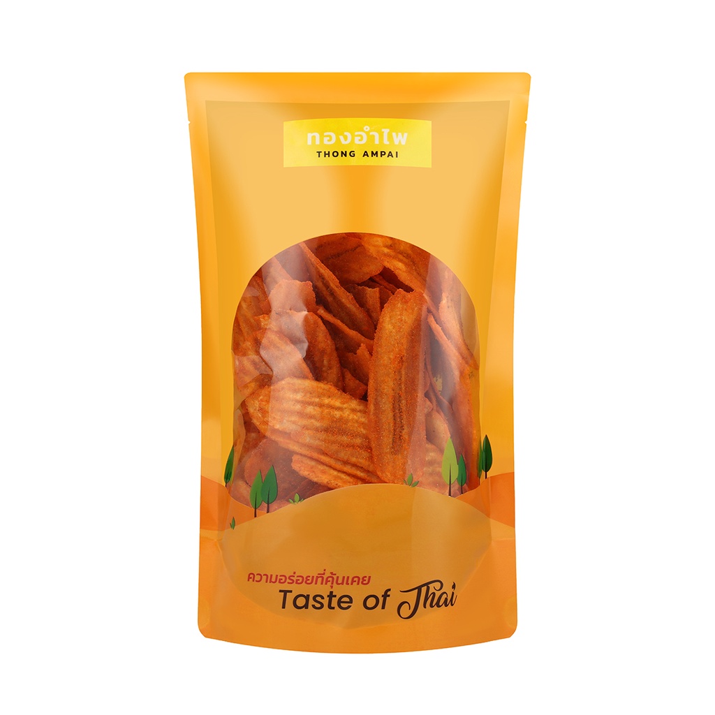 ทองอำไพ กล้วยกรอบ รสบาร์บีคิว 100 กรัม THONG AMPAI BANANA CHIPS BARBEQUE FLAVOR 100G