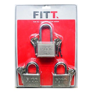 กุญแจ MK FITT 50 MM 3 ตัว/ชุด สีสเตนเลสPADLOCK MK FITT 50MM 3EA/SET STAINLESS STEEL