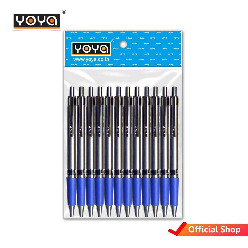 YOYA ปากกาลูกลื่น น้ำเงิน 1068 แพ็ค 12