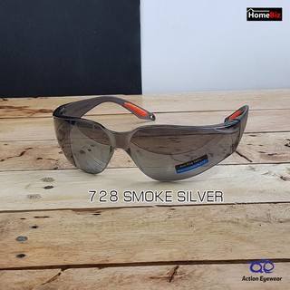 Action Eyewear 728 Smoke Silver ,แว่นตานิรภัย, แว่นกันแดด2020, แว่นตากันUV, แว่นกันแดดผู้ชาย****แถมฟรี ซองผ้าใส่แว่น***