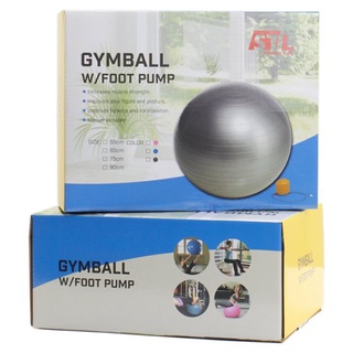 🚚💨พร้อมส่ง!! บอลโยคะ ขนาด 65ซม. พร้อมที่ปั๊ม 1 ชุด 65cm Gym Ball with Foot Pump 1 Set