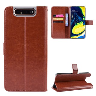 เคสสำ Samsung Galaxy A80 GalaxyA80 Galaxya80 Case Leather เคสฝาพับ มือถือแล