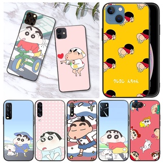 เคสโทรศัพท์มือถือนิ่ม ลายการ์ตูนชินจัง สีดํา สําหรับ Realme 5 5i 5s 5 Pro 3 6 6i 6 Pro