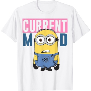 เสื้อยืดผ้าฝ้ายพรีเมี่ยม เสื้อยืด พิมพ์ลายกราฟิก Despicable Me Minions Bob Current Mood สําหรับผู้ใหญ่