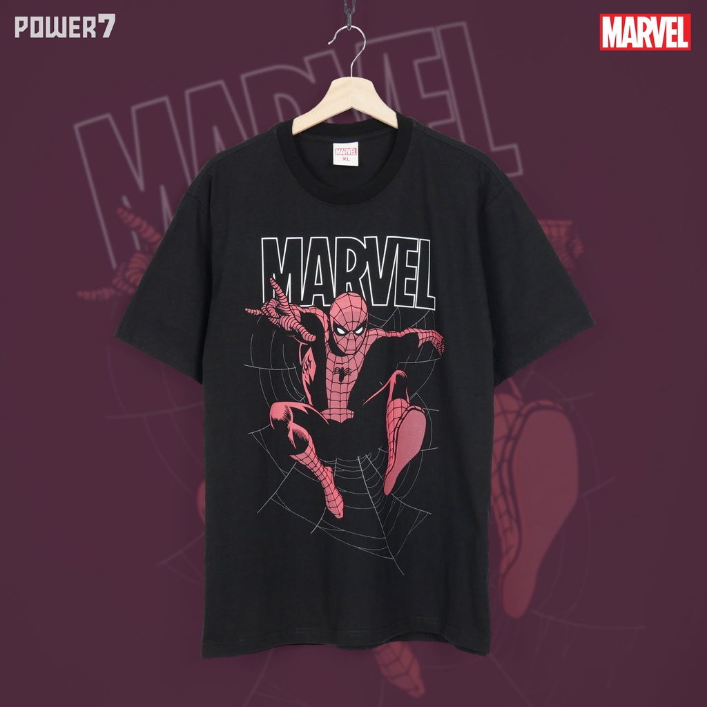Power7Shop เสื้อยืดการ์ตูนลาย มาร์เวล Spider Man ลิขสิทธ์แท้ MARVEL COMICS T-SHIRTS (MVX-020) – โปรปัง
