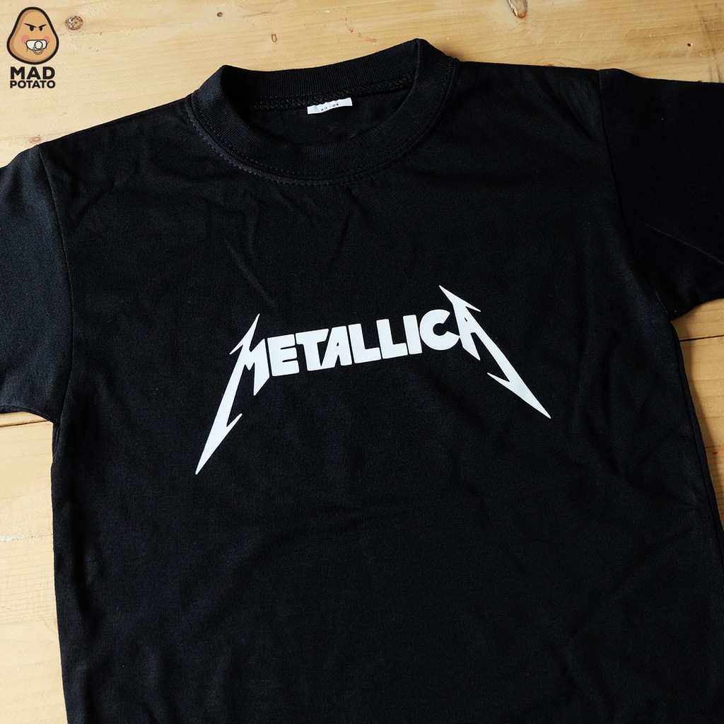 MAD POTATO Metallica เสื้อเชิ้ตเด็ก Unisex เสื้อเชิ้ตเด็กผู้ชายหญิงเสื้อยืด =%o