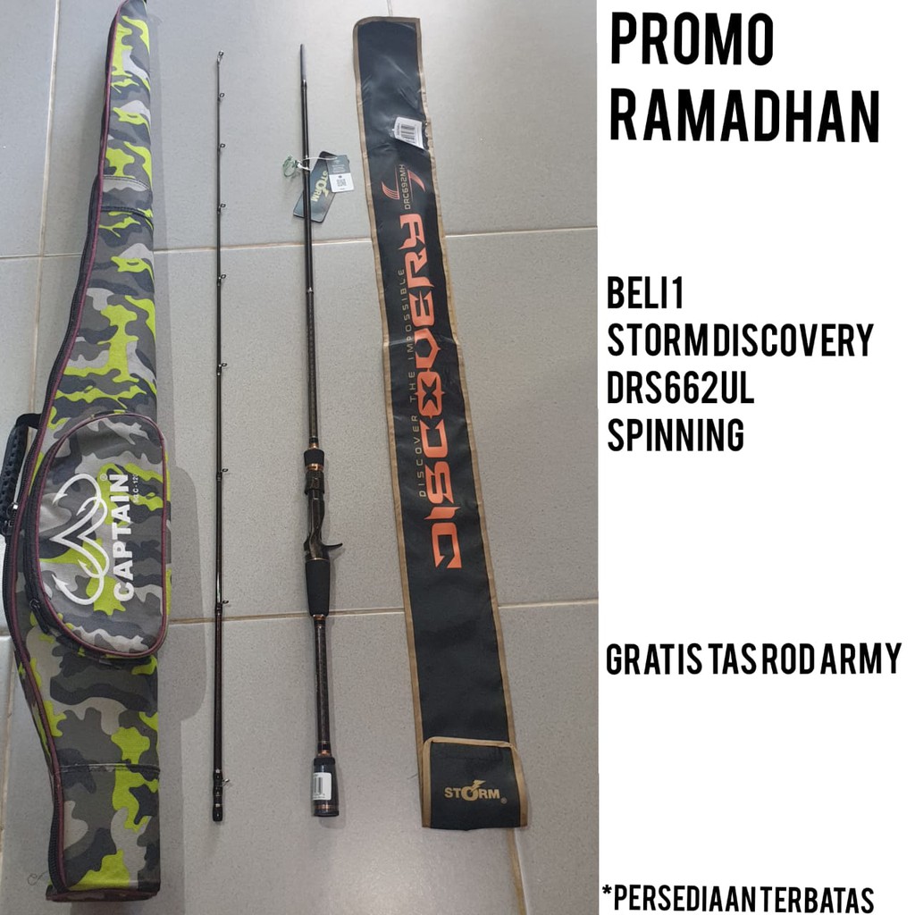 Ramadhan Promo - Buy 1 Rod Storm Discovery Drs662ul กระเป๋าคันเบ็ดตกปลา - ฟรี 1 ก้าน