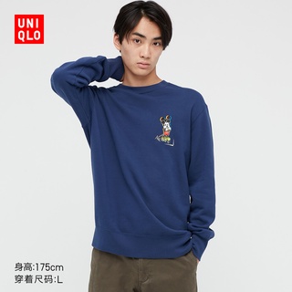 เสื้อยืดวินเทจUNIQLO ใหม่เสื้อสเวตเตอร์แจ็คเก็ตสําหรับผู้ชาย/ผู้หญิงแขนยาวลาย Mickey Mouse (Ut) Disney 4435S-5XL