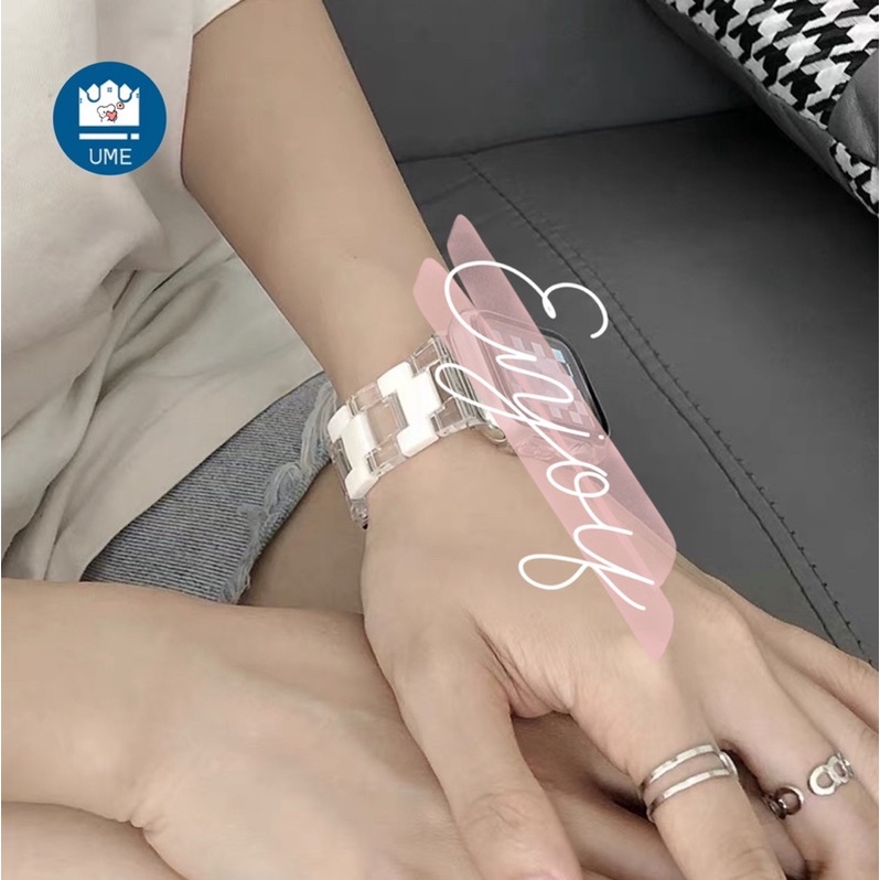 สายเรซิ่นหินอ่อนรุ้ง สาย watch 10 9 ultra 8 7 6 5 นาฬิกาข้อมือ ใช้ได้กับ ซีรีส์ 1-7 สาย iwatch สายนาฬิกา smart watch