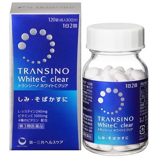 TRANSINO White C Clear 30 Days 120 เม็ด สูตรใหม่ แก้ปัญหากระ ฝ้า ผิวกระจ่างใส