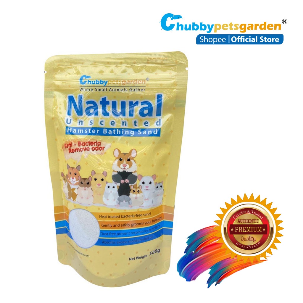Chubbypetsgarden ทรายอาบน้ําหนูแฮมสเตอร์ Natural 500g (ไร้สนิม)