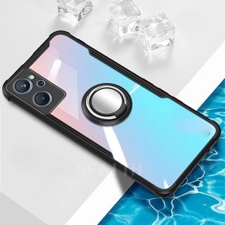 New เคสโทรศัพท์ Realme 9i 2022 Luxury Soft Case Acrylic Transparent Scratch with Magnetic Stand Silicone Lens Protection Cover เคส Realme9i