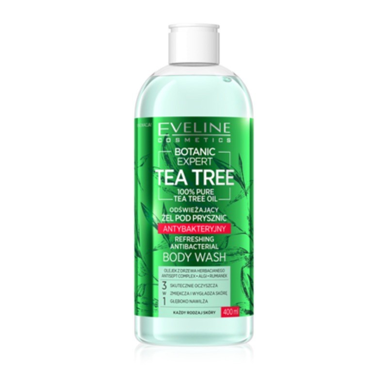EVELINE BOTANIC EXPERT TEA TREE OIL REFRESHING BODY WASH ANTIBACTERIAL, 400ML