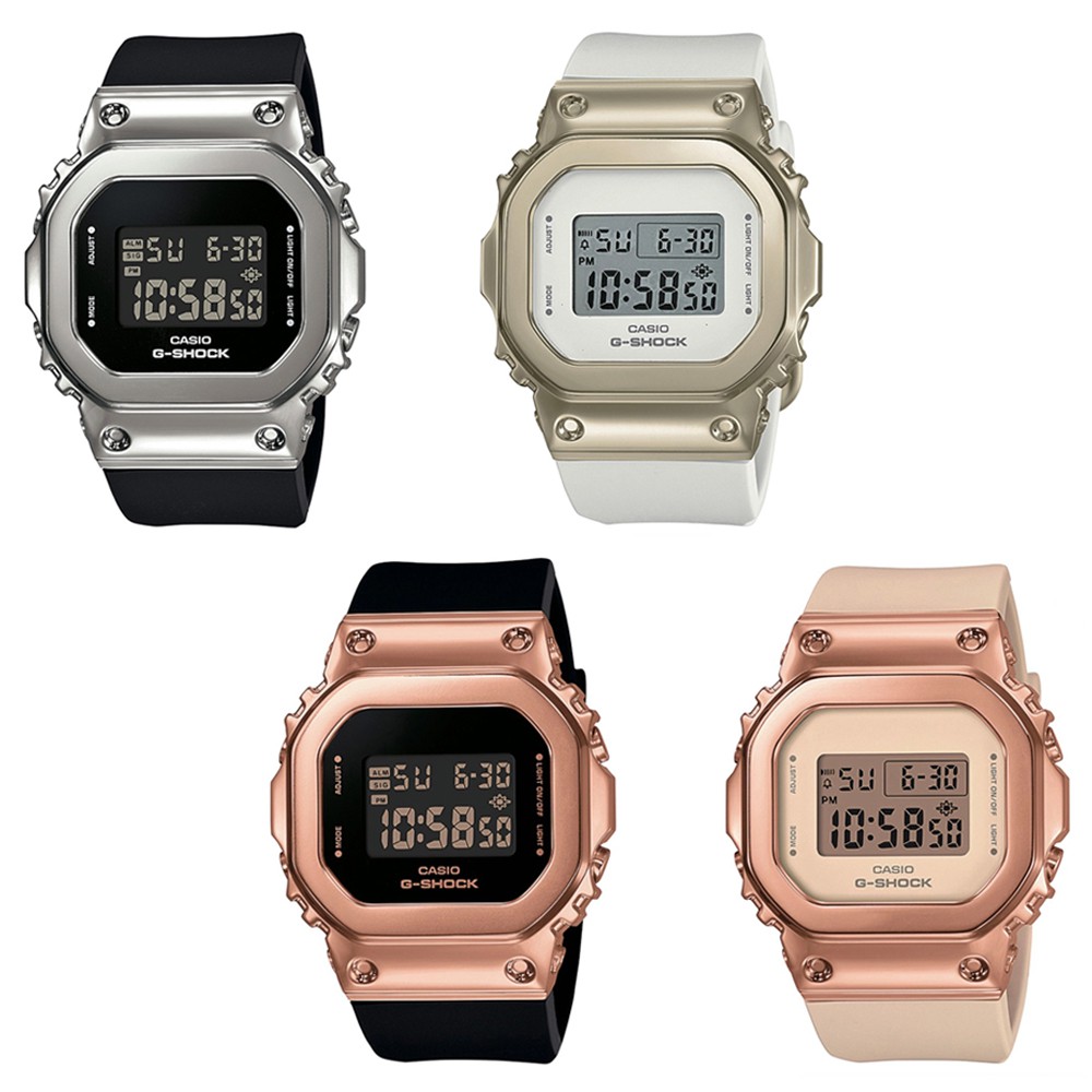 Casio G-Shock Mini นาฬิกาข้อมือผู้หญิง สายเรซิ่น รุ่น GM-S5600-1,GM-S5600G-7,GM-S5600PG-1,GM-S5600PG