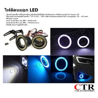 ไฟตัดหมอกโปรเจคเตอร์สำหรับรถยนต์ /ไฟตัดหมอก LED Size. 76 mm. สีน้ำเงิน (ชุด) /