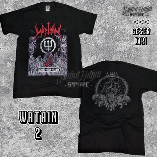 เสื้อยืดผ้าฝ้ายพิมพ์ลายแฟชั่น เสื้อยืด พิมพ์ลายวงดนตรี WATAIN TRIDENT WOLF ECLIPSE สีดํา