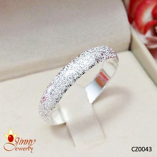 แหวนเงินแท้ 92.5% แหวนเกลี้ยงขัดทราย ให้ความรู้สึกแข็งแรงแก่ผู้สวมใส่ CZ0043