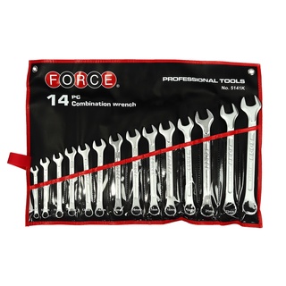 FORCE ( F131-5141K ) ชุดประแจแหวน14ชิ้น8-24มม ซองหนัง (สินค้าพร้อมจัดส่งทันที) รุ่นนิยม!! ของแท้ 100% การันตี