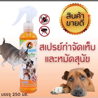 0Bearing สเปรย์กำจัดเห็บและหมัดสุนัข ฉีดพ่นบนตัวสุนัขที่พบเห็บหมัด 250ml.ของแท้ รับประกันสินค้า