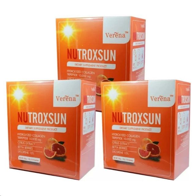 Verena NutroxSunนวัตกรรมใหม่ การดูแลปกป้องผิวจากแสงแดด10ซอง(3กล่อง)