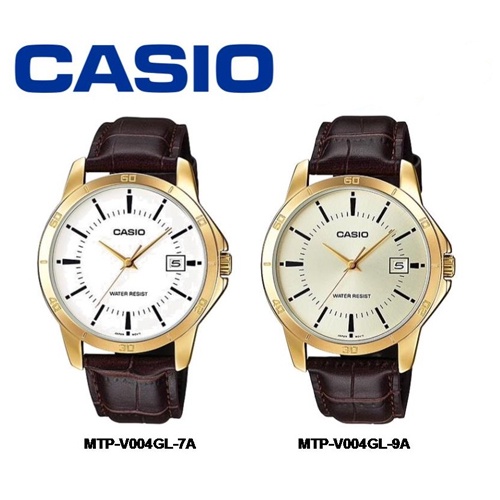 Casio Standard นาฬิกาข้อมือผู้ชาย สายหนัง รุ่น MTP-V004GL,MTP-V004GL-7A,MTP-V004GL-9A,MTP-V004GL-7UDF,MTP-V004GL-9UDF