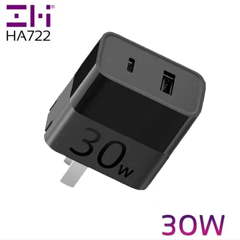 ของแท้ 100% ZMI 30W HA722 หัวชาร์จ 2 ช่อง Adapter 30 W PD3.0 + QC3.0 USB-A HA722 ชาร์จด่วน