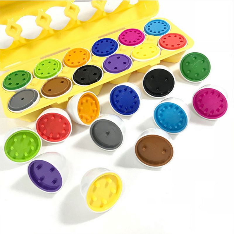 Matching Eggs 12 pcs Set Color /& Shape Recoginition Sorter Puzzle Easter Eggs Montessori Gift for 1 2 3 Years Old Toddlers Educational Color /& Number Recognition Skills Learning Toy Toddler Toys