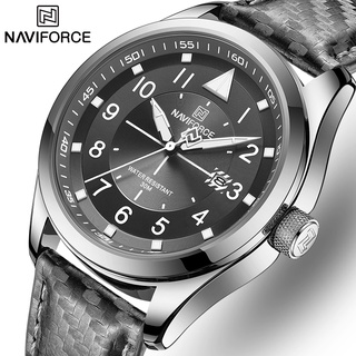 Naviforce ของแท้ นาฬิกาข้อมือควอตซ์แฟชั่น สายหนัง กันน้ํา สําหรับบุรุษ 8022