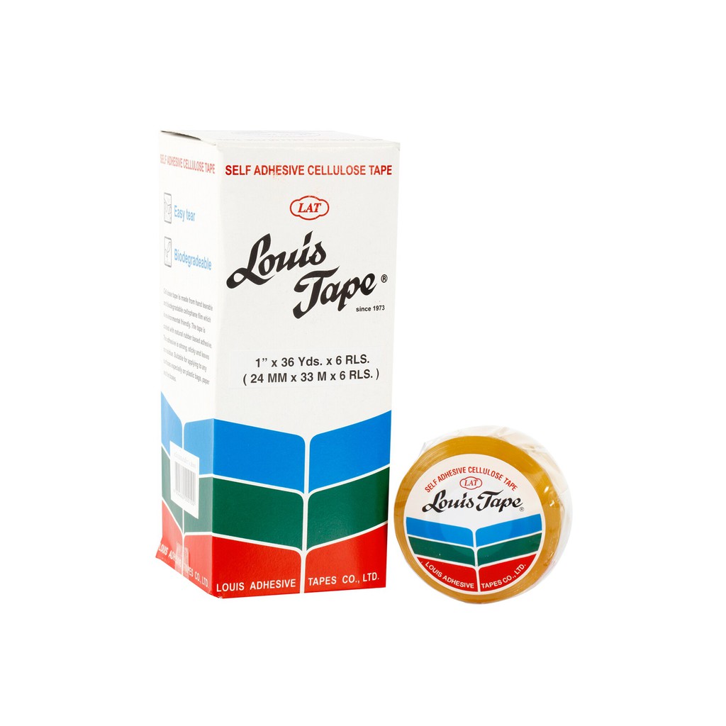 เทปใส แกน 1 นิ้ว 1 นิ้วx36 หลา (แพ็ค6ม้วน) หลุยส์ Clear tape, 1 '' core, 1 '' x36 yards (pack 6 roll