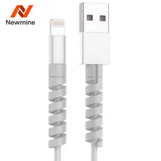 Newmine ฝาครอบป้องกันสายเคเบิลข้อมูลเกลียวเหมาะสำหรับโทรศัพท์มือถือ Apple สายชาร์จดั้งเดิมฝาครอบป้องกันการแตกหักเหมาะสำหรับโทรศัพท์มือถือทุกรุ่น