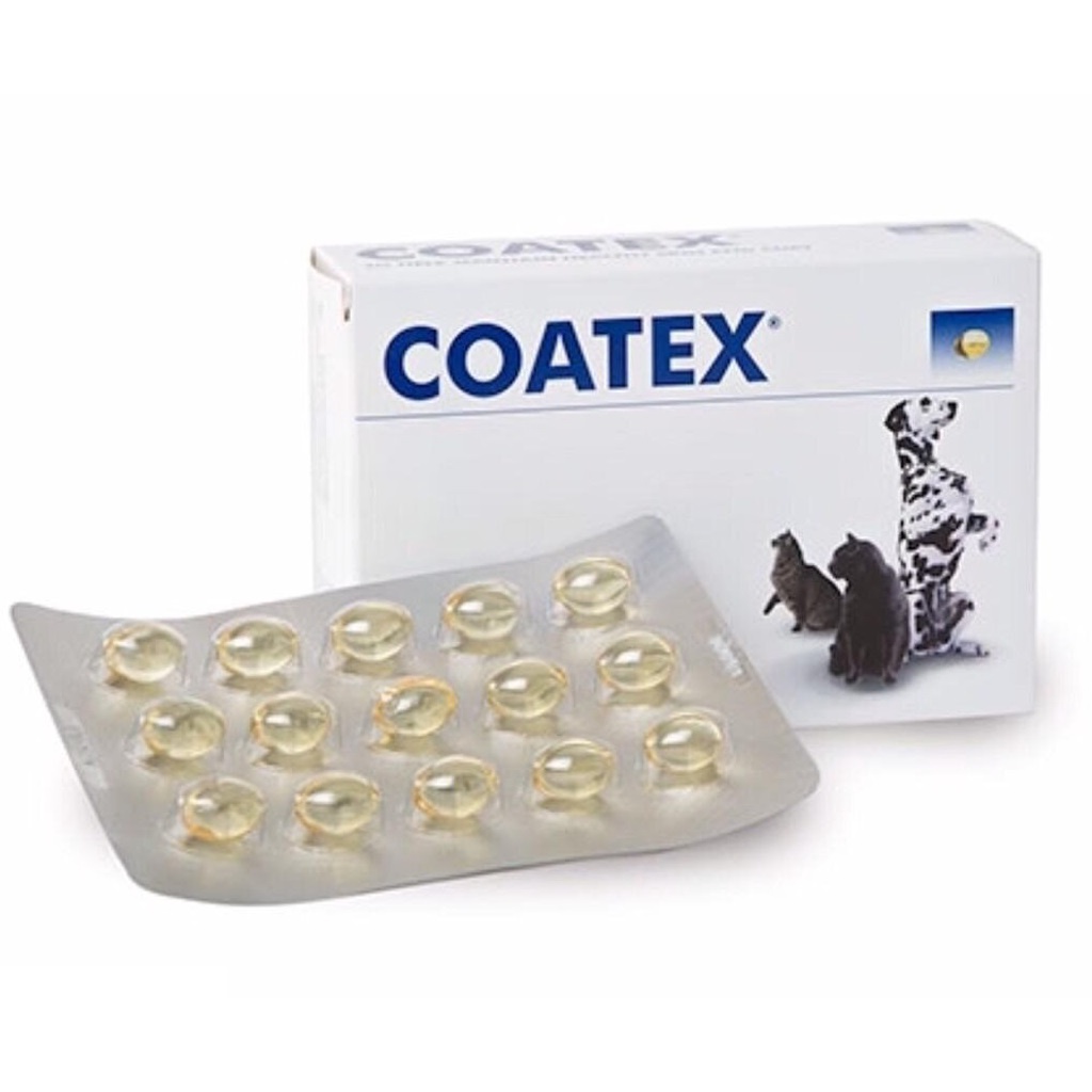 COATEX (60 เม็ด) โค้ทเท็คซ์ อาหารเสริม บำรุงขน ผิวหนัง สุนัขและแมว Exp.04/2025