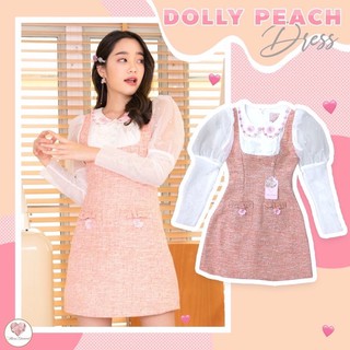 💎พร้อมส่ง💎Maria💕 Dolly peach dress สีส้ม